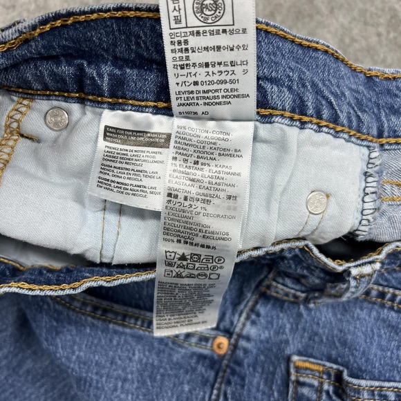 Levis 505 Jeans Mens 36x32 Blue Regular Straight Stretch Denim Pants Actual35x30 - Picture 7 of 16